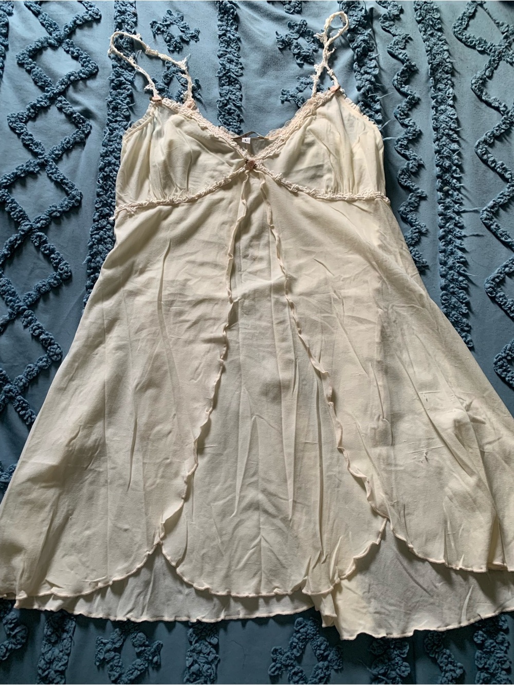 Rare Vintage Claire Pettibone Open-Front Babydoll Bridal Lingerie Slip Dress